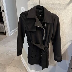 Express Women's Classic Black Trench Coat